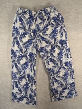 Panama Jack Navy Palm-Print Casual Pants